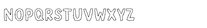 Lazy Paper Cut Outline Font LOWERCASE