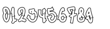 Lazy Street Graffiti Outline Font OTHER CHARS