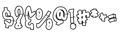 Lazy Street Graffiti Outline Font OTHER CHARS