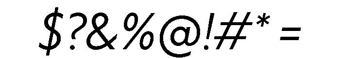 Label LightItalic Font OTHER CHARS