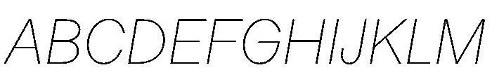 Ladna ThinItalic Font UPPERCASE
