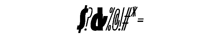 LaminaBT BoldCondensedSlanted Instance Font OTHER CHARS