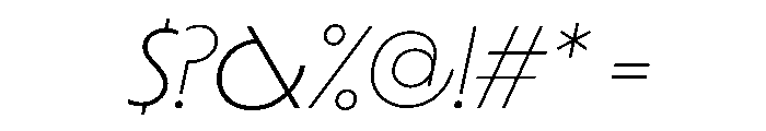 LaminaBT ExtraLightExtendedSlanted Instance Font OTHER CHARS