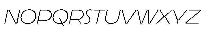 LaminaBT ExtraLightExtendedSlanted Instance Font LOWERCASE