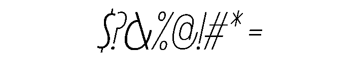 LaminaBT ExtraLightSlanted Instance Font OTHER CHARS