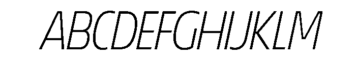 LaminaBT ExtraLightSlanted Instance Font UPPERCASE
