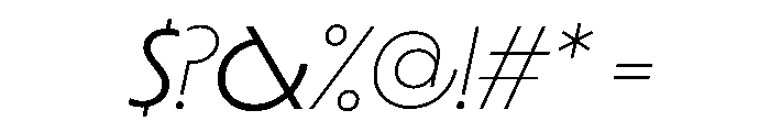 LaminaBT LightExtendedSlanted Instance Font OTHER CHARS