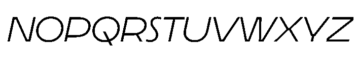 LaminaBT LightExtendedSlanted Instance Font LOWERCASE