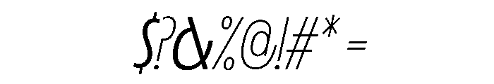 LaminaBT LightSlanted Instance Font OTHER CHARS