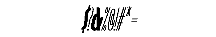 LaminaBT RegularCondensedSlanted Instance Font OTHER CHARS