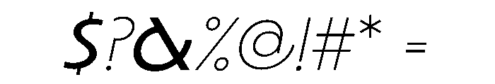 LaminaBT Slanted Font OTHER CHARS