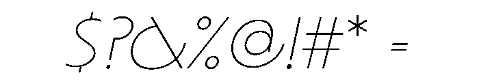 LaminaBT Thin Slanted Font OTHER CHARS