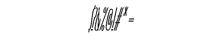 LaminaBT ThinCondensedSlanted Instance Font OTHER CHARS