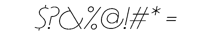 LaminaBT ThinExtendedSlanted Instance Font OTHER CHARS