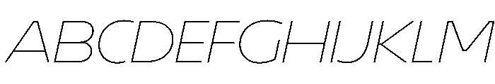 LaminaBT ThinExtendedSlanted Instance Font UPPERCASE