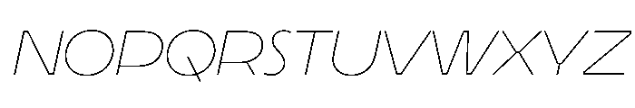 LaminaBT ThinExtendedSlanted Instance Font LOWERCASE