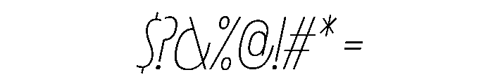 LaminaBT ThinSlanted Instance Font OTHER CHARS