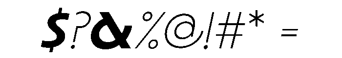 LaminaBTMedium Slanted Font OTHER CHARS