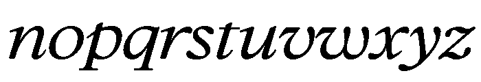 Large RegularItalic Font LOWERCASE