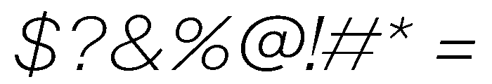 Lars ThinExtendedItalic Font OTHER CHARS