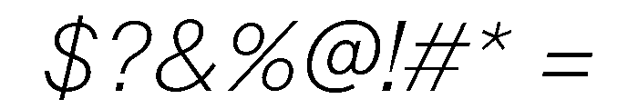 Lars ThinItalic Font OTHER CHARS