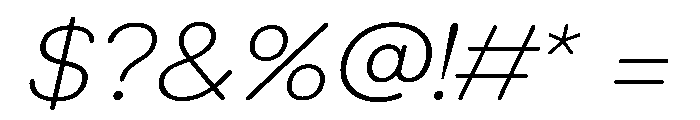 LarsRounded ThinExtendedItalic Font OTHER CHARS