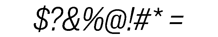 Lateral CondensedLightItalic Font OTHER CHARS