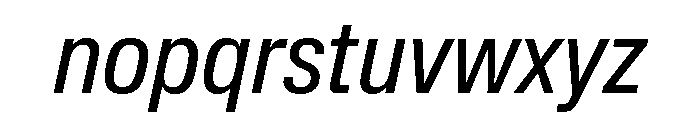 Lateral CondensedRegularItalic Font LOWERCASE