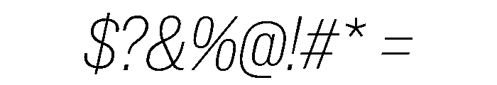 Lateral CondensedThinItalic Font OTHER CHARS