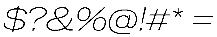 Lateral ExtendedThinItalic Font OTHER CHARS
