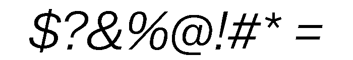 Lateral StandardLightItalic Font OTHER CHARS