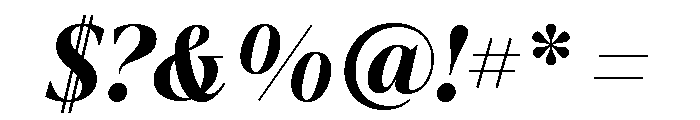 La Mericana Condensed Extra Bold Italic Font OTHER CHARS