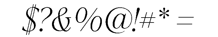 La Mericana Condensed Light Italic Font OTHER CHARS