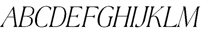 La Mericana Condensed Light Italic Font UPPERCASE
