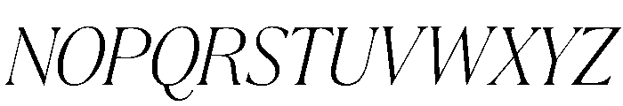 La Mericana Condensed Light Italic Font UPPERCASE