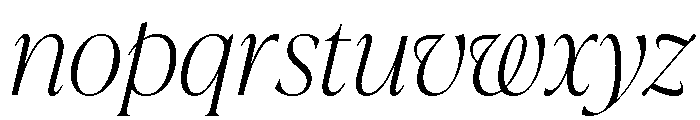 La Mericana Condensed Light Italic Font LOWERCASE