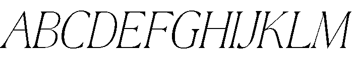La Mericana Condensed Thin Italic Font UPPERCASE