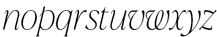 La Mericana Condensed Thin Italic Font LOWERCASE