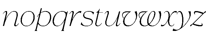 La Mericana Thin Italic Font LOWERCASE