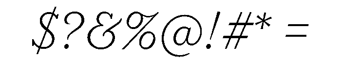 LaFarge Light Italic Font OTHER CHARS