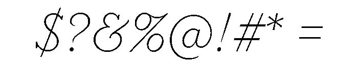 LaFarge Thin Italic Font OTHER CHARS