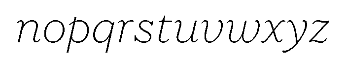 LaFarge Thin Italic Font LOWERCASE