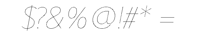 LDNKono HairlineItalic Font OTHER CHARS