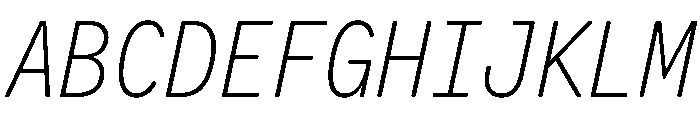 Letter Gothic Recast Extra Light Italic Font UPPERCASE