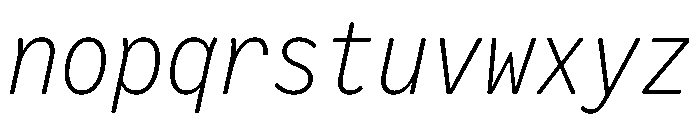 Letter Gothic Recast Extra Light Italic Font LOWERCASE