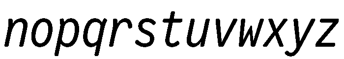 Letter Gothic Recast Italic Font LOWERCASE