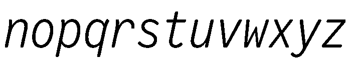 Letter Gothic Recast Light Italic Font LOWERCASE
