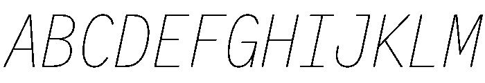 Letter Gothic Recast Thin Italic Font UPPERCASE
