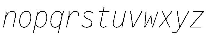 Letter Gothic Recast Thin Italic Font LOWERCASE