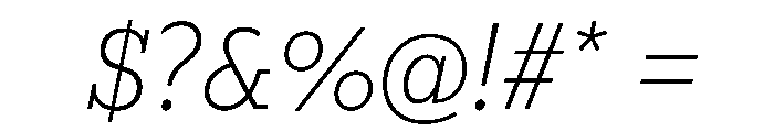 Lexia Hebrew Extra Light Italic Font OTHER CHARS